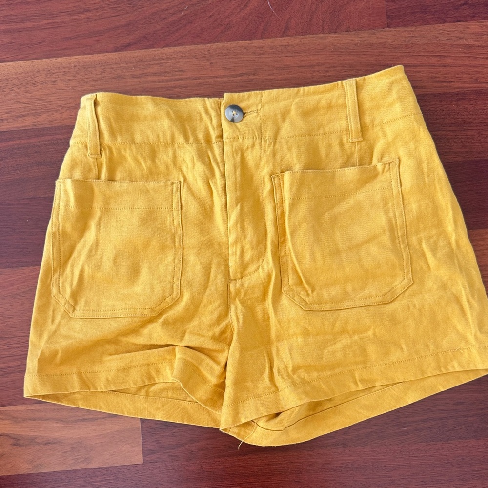 Maeve Anthropologie Colette Mustard High Waist Shorts